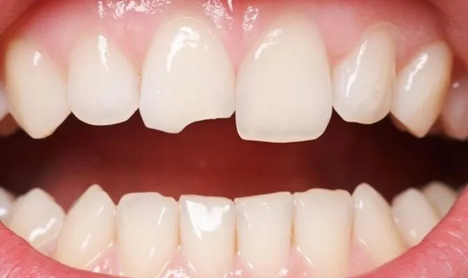 bị mẻ răng cửa 