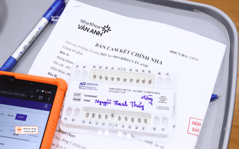 Hợp đồng cam kết chỉnh nha niềng răng tại Nha khoa Vân Anh